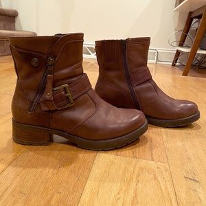 Earth Drumlim Brown Leather Moto Boots